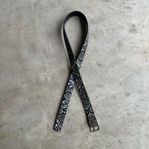 Black and Gray Snakeskin Pattern Belt